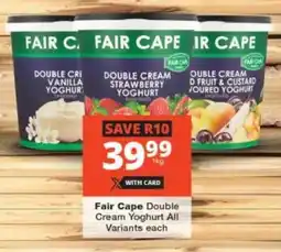 Checkers Fair Cape Double Cream Yoghurt All Variants offer