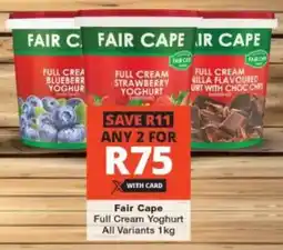 Checkers Fair Cape Full Cream Yoghurt All Variants offer