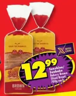 Shoprite Sunshine/ Sunbake Bakery Brown Sliced Bread offer