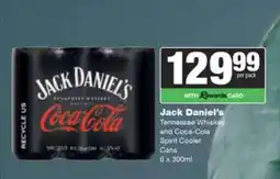 Spar Tops Jack Daniel's Tennessee Whiskey and Coca-Cola Spirit Cooler Cans offer