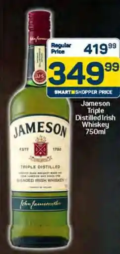Pick n Pay Jameson Triple Distilled Irish Whiskey 750ml offer