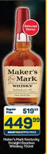 Pick n Pay Maker's Mark Kentucky Straight Bourbon Whiskey 750ml offer