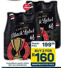 Pick n Pay Carling Black Label 6 x 330ml Non-returnable Bottles offer