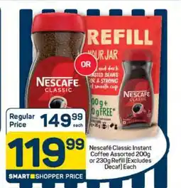 Pick n Pay Nescafé Classic Instant Coffee Assorted 200g or 230g Refill (Excludes Decaf) Each offer
