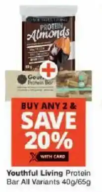 Checkers Youthful Living Protein Bar All Variants offer