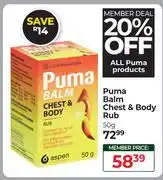 Dis-Chem Puma Balm Chest & Body Rub-50g offer