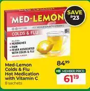 Dis-Chem Med-Lemon Colds & Flu Hot Medication With Vitamin C (8 Sachets) offer
