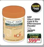 Dis-Chem NRF Vita-C 2000 Cold & Flu Effervescent Powder-For 2 x 150g offer