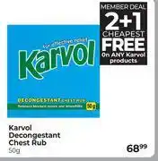 Dis-Chem Karvol Decongestant Chest Rub (2 + 1 Cheapest Free)-50g offer