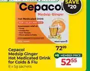 Dis-Chem Cepacol Medsip Ginger Hot Medicated Drink (For Colds & Flu)-For 8 x 5g Sachets offer