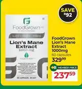 Dis-Chem FoodGrown Lion's Mane Extract 1000mg-60 Capsules offer