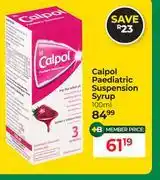 Dis-Chem Calpol Paediatric Suspension Syrup-100ml offer