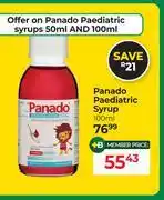 Dis-Chem Panado Paediatric Syrup-100ml offer