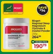 Dis-Chem Biogen Magnisol Sleep Magnesium Glycinate & Inositol Powder-210g offer