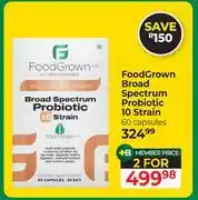 Dis-Chem Food Grown Broad Spectrum Probiotic 10 Strain 60 Capsules-For 2 offer