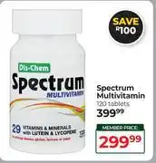 Dis-Chem Spectrum Multivitamin-120 Tablets offer