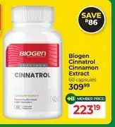 Dis-Chem Biogen Cinnatrol Cinnamon Extract-60 Capsules offer
