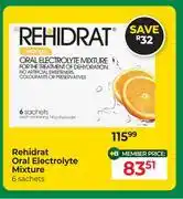 Dis-Chem Rehidrat Oral Electrolyte Mixture 6 Sachets offer
