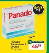 Dis-Chem Panado Paracetamol 500mg-20 Capsules offer