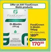 Dis-Chem Food Grown D-Biotin 100mg 60 Capsules offer