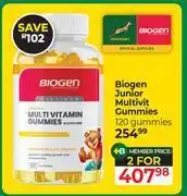 Dis-Chem Biogen Junior Multivit Gummies 120 Gummies-For 2 offer