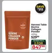 Dis-Chem Harvest Table Bovine Collagen Powder-For 2 x 400g offer