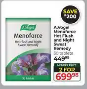 Dis-Chem A.Vogel Menforce Hot Flush & Night Sweat Remedy 30 Tablets-For 2 offer