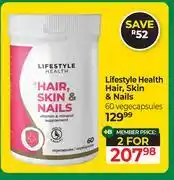 Dis-Chem Lifestyle Health Hair, Skin & Nails 60 Vegecapsules-For 2 offer