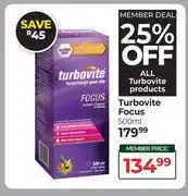 Dis-Chem Turbovite Focus-500ml offer