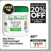 Dis-Chem Epy Derm Cetomacrogol +10% Urea Cream-500ml offer