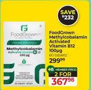 Dis-Chem Food Grown Methylcobalamin Activated Vitamin B12 100mg 60 Tablets-For 2 offer