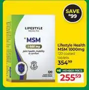 Dis-Chem Lifestyle Health MSM 1000mg 120 Coated Tablets offer