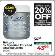 Dis-Chem Reitzer's 3x Glycerine Enriched Aqueous Cream-500ml offer