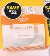 Dis-Chem Lifestyle Food Sucralose Sugar Replacement 200 Sachets offer