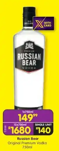 Shoprite Liquor Russian Bear Original Premium Vodka offer