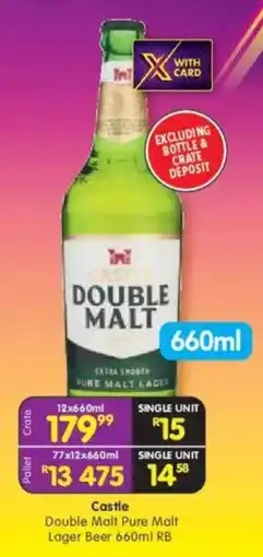 Shoprite Liquor Castle Double Malt Pure Malt Lager Beer RB offer