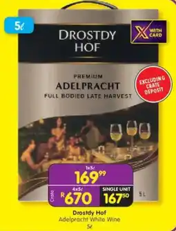 Shoprite Liquor Drostdy Hof Adelpracht White Wine offer
