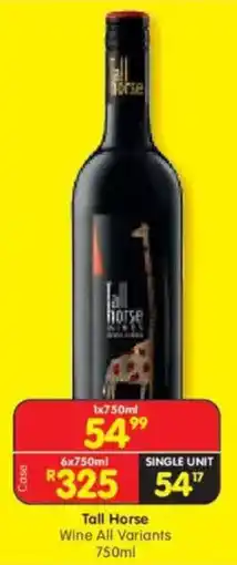Shoprite Liquor Tall Horse Wine All Variants offer