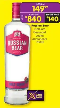 Shoprite Liquor Russian Bear Premium Flavoured Vodka All Variants offer