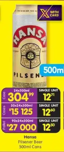 Shoprite Liquor Hansa Pilsener Beer Cans offer