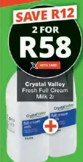 Checkers Hyper Crystal Valley Fresh Full Cream Milk offer