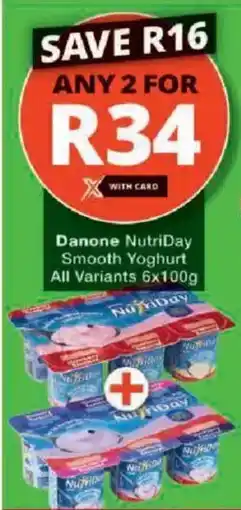Checkers Hyper Danone NutriDay Smooth Yoghurt All Variants offer