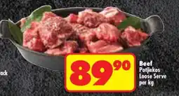 Shoprite BEEF POTJIEKOS LOOSE SERVE per kg offer
