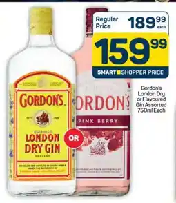 Pick n Pay Gordon’s London Dry or Flavoured Gin Assorted 750ml Each offer