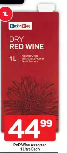 Pick n Pay PnP Wine Assorted 1 Litre Each offer