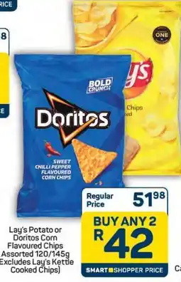 Pick n Pay Hypermarket Lay's Potato or Doritos Corn Flavoured Chips offer