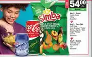 Spar Simba Potato Chips 120g+Coca Cola Soft Drink 300ml+Mentos Chewing Gum Nano Bottle 10s-For All offer