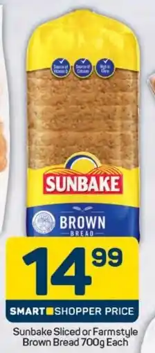 Pick n Pay Hypermarket Sunbake Sliced or Farmstyle Brown Bread offer