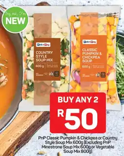 Pick n Pay Hypermarket PnP Classic Pumpkin & Chickpea or Country Style Soup Mix offer