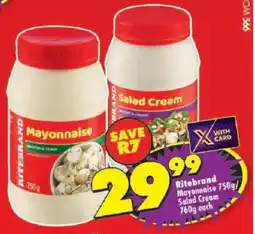 Shoprite Ritebrand Mayonnaise/ Salad Cream offer